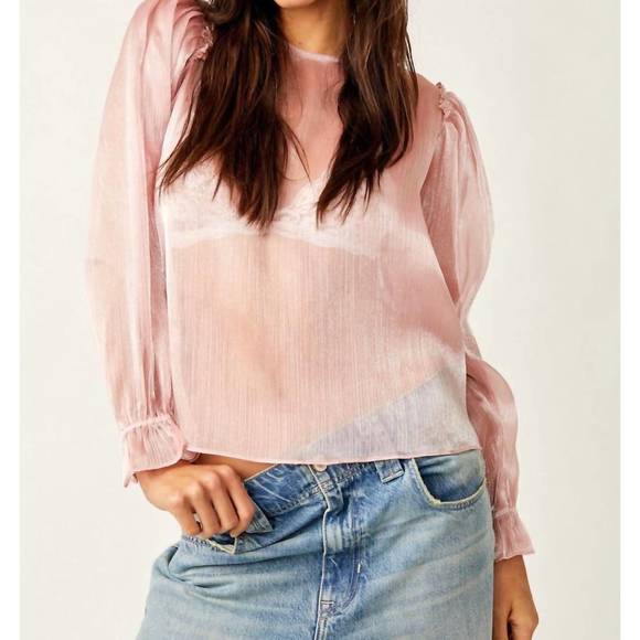 NEW FREE PEOPLE freya frost top in pink - Picture 1 of 3